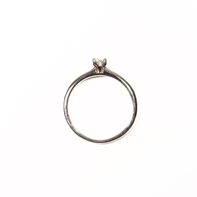 Platinum 950 IGI Certified 0.30ct Round Brilliant Natural Diamond H/SI1 Ex/Ex/Ex Engagement Wedding Solitare Tapered Ring Size N - 6 1/2