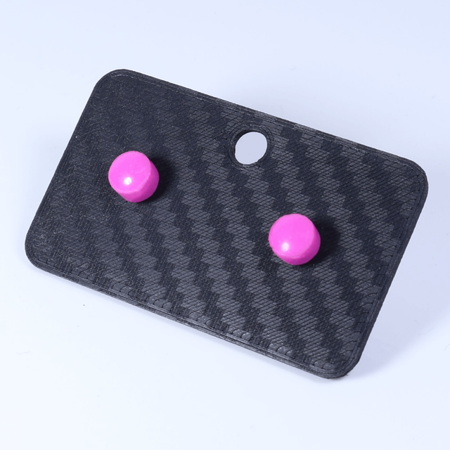 Hypoallergenic 6mm Medium Solid Pink Round Cut Polymer Clay Plastic Back Stud Earrings With Designer Carbon Fiber Jewellery Box
