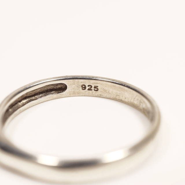 Simple Sterling Silver 925 Minimalist Design Style Small Round Cut Green Peridot Birthstone Gemstone Band Ring Size O - 7