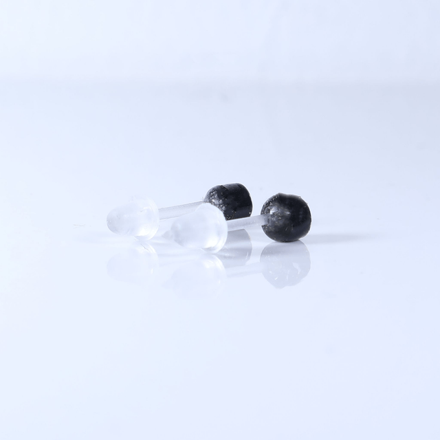Hypoallergenic Small Vibrant Electric Cracked Yellow Black Polymer Clay Plastic Back Stud Earrings With Designer Carbon Fiber Jewellery Box