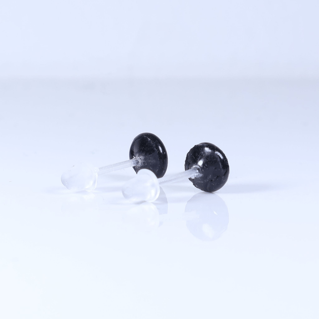 Hypoallergenic Vibrant Electric Cracked Dark Purple Polymer Clay Plastic Rubber Back Stud Earrings With Designer Carbon Fiber Jewellery Box