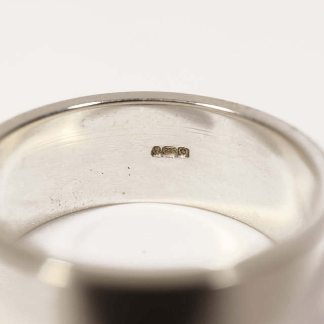 Simple Minimalist Flat Style Wedding Band Sterling Silver 925 8mm Width 1.6mm Medium Depth Design Ring Size T - 9 5/8