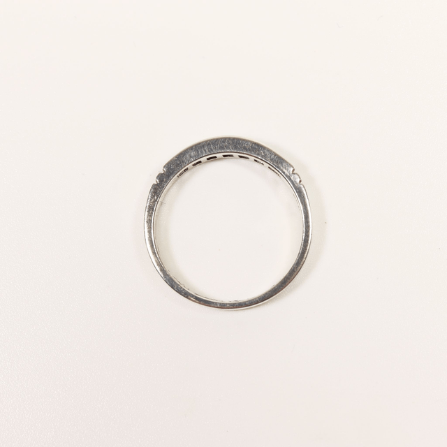 Sterling Silver 925 Minimalist Design Eternity Style Small Round Cut Blue Topaz Birthstone Gemstone Band Ring Size O - 7