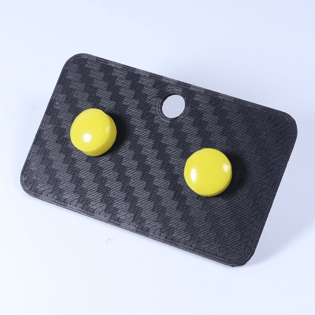 Hypoallergenic 8mm Large Solid Yellow Round Cut Polymer Clay Plastic Back Stud Earrings With Designer Carbon Fiber Jewellery Box