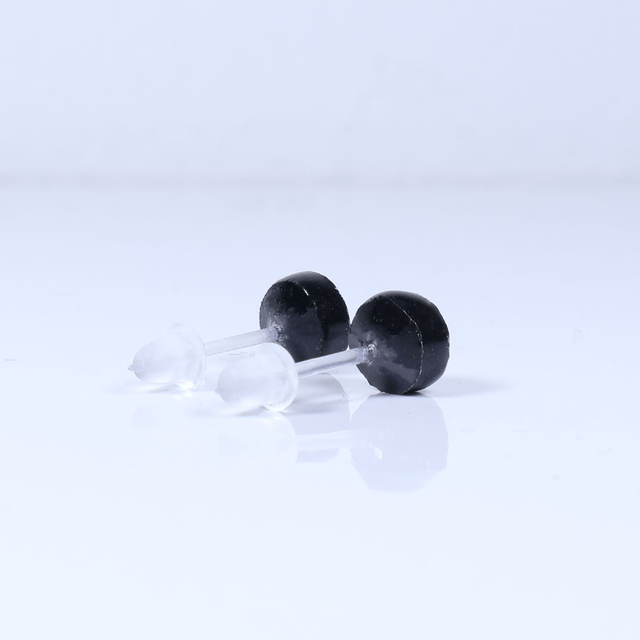 Hypoallergenic Vibrant Electric Cracked Dark Purple Polymer Clay Plastic Rubber Back Stud Earrings With Designer Carbon Fiber Jewellery Box (1)