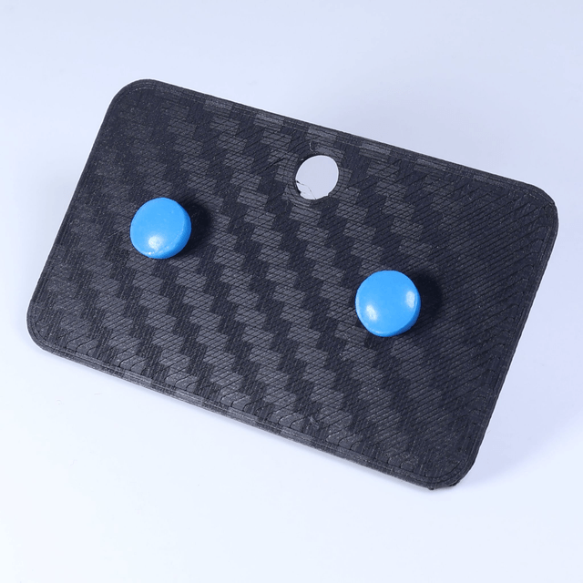 Hypoallergenic 6mm Medium Solid Blue Round Cut Polymer Clay Plastic Back Stud Earrings With Designer Carbon Fiber Jewellery Box