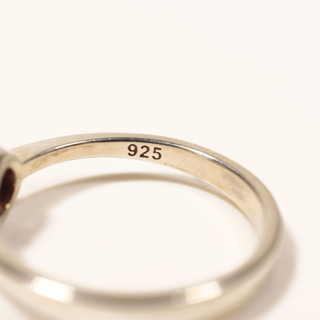 Sterling Silver 925 Minimalist Modern Design Band Round Cut Vivid Pink Rhodolite Garnet Gemstone Birthstone Ring Size N - 6 1/2