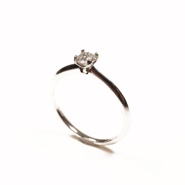 Platinum 950 IGI Certified 0.30ct Round Brilliant Natural Diamond H/SI1 Ex/Ex/Ex Engagement Wedding Solitare Tapered Ring Size N - 6 1/2