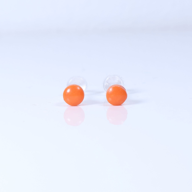 Hypoallergenic 3mm Small Solid Blue Round Cut Polymer Clay Plastic Back Stud Earrings With Designer Carbon Fiber Jewellery Box (1)