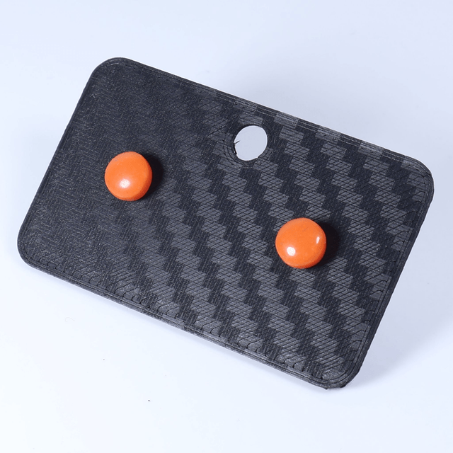 Hypoallergenic 6mm Medium Solid Orange Round Cut Polymer Clay Plastic Back Stud Earrings With Designer Carbon Fiber Jewellery Box