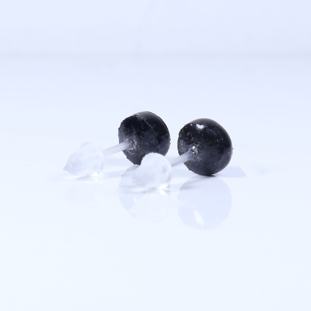 Hypoallergenic Vibrant Electric Cracked Deep Blue Black Polymer Clay Plastic Back Stud Earrings With Designer Carbon Fiber Jewellery Box