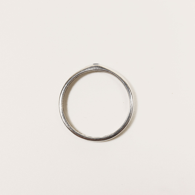Simple Sterling Silver 925 Minimalist Design Style Small Round Cut Blue Topaz Birthstone Gemstone Band Ring Size O - 7
