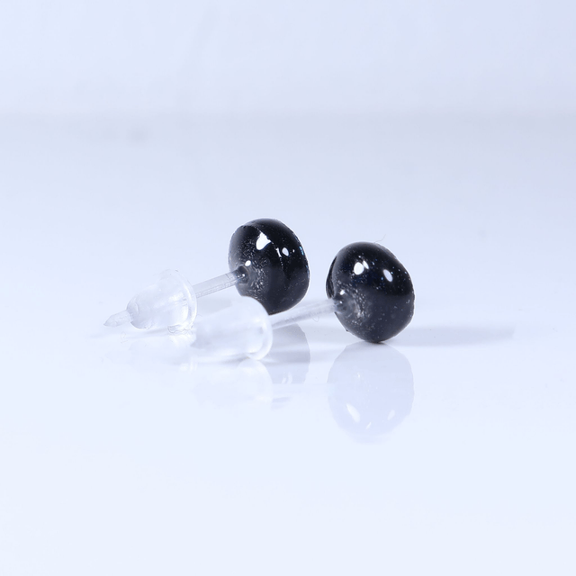 Hypoallergenic Vibrant Electric Cracked Teal Black Polymer Clay Plastic Rubber Back Stud Earrings With Designer Carbon Fiber Jewellery Box
