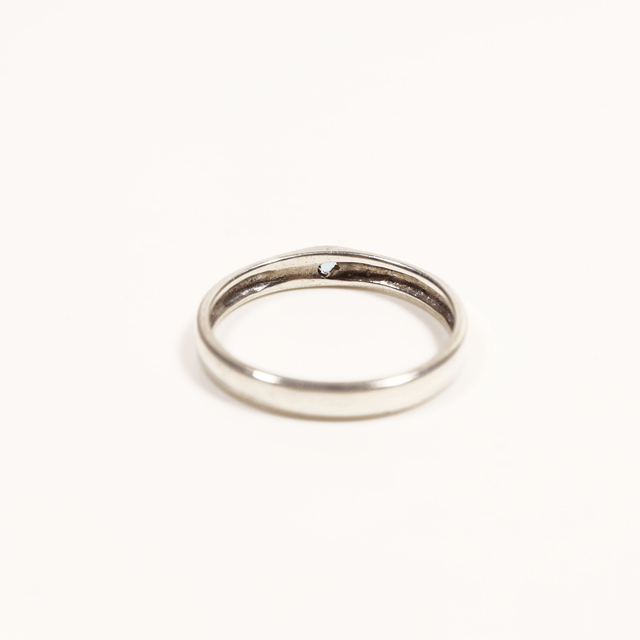 Simple Sterling Silver 925 Minimalist Design Style Small Round Cut Blue Topaz Birthstone Gemstone Band Ring Size O - 7