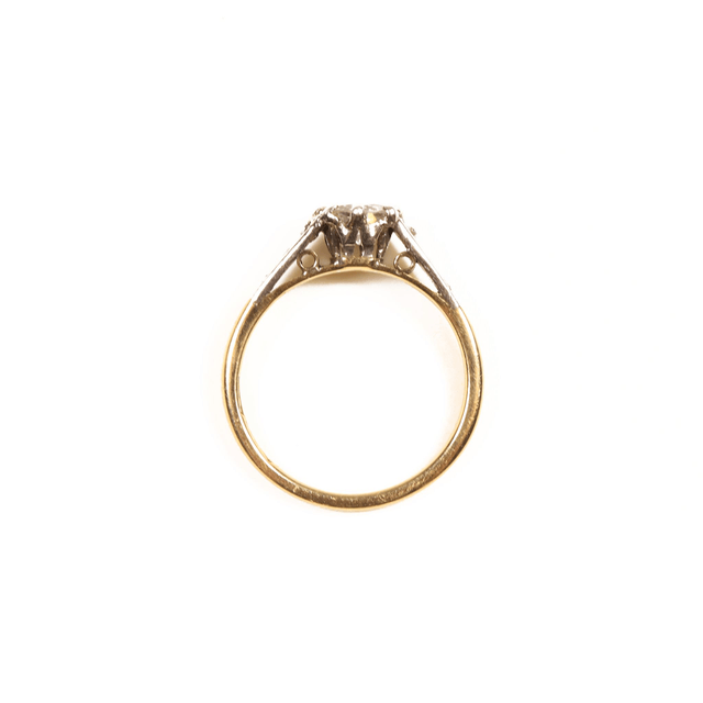 Edwardian 18Ct Solid Yellow Gold Platinum SI F/G 0.75ct Solitaire Natural Round Cut Diamond Wedding Engagement Ring Size N 1/2 - 6 3/4 Active