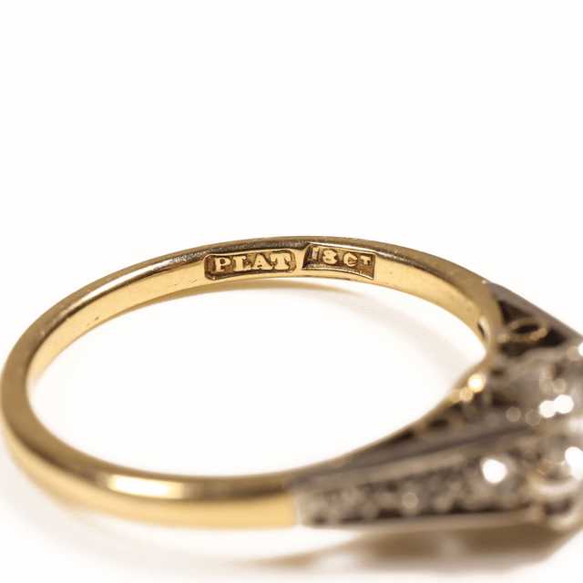 Edwardian 18Ct Solid Yellow Gold Platinum SI F/G 0.75ct Solitaire Natural Round Cut Diamond Wedding Engagement Ring Size N 1/2 - 6 3/4 Active