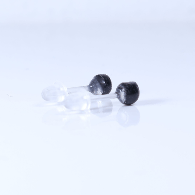 Hypoallergenic Small Electric Cracked Lavender Purple Black Polymer Clay Plastic Back Stud Earrings With Designer Carbon Fiber Jewellery Box