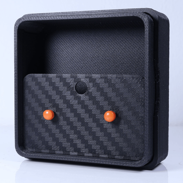 Hypoallergenic 3mm Small Solid Blue Round Cut Polymer Clay Plastic Back Stud Earrings With Designer Carbon Fiber Jewellery Box (1)