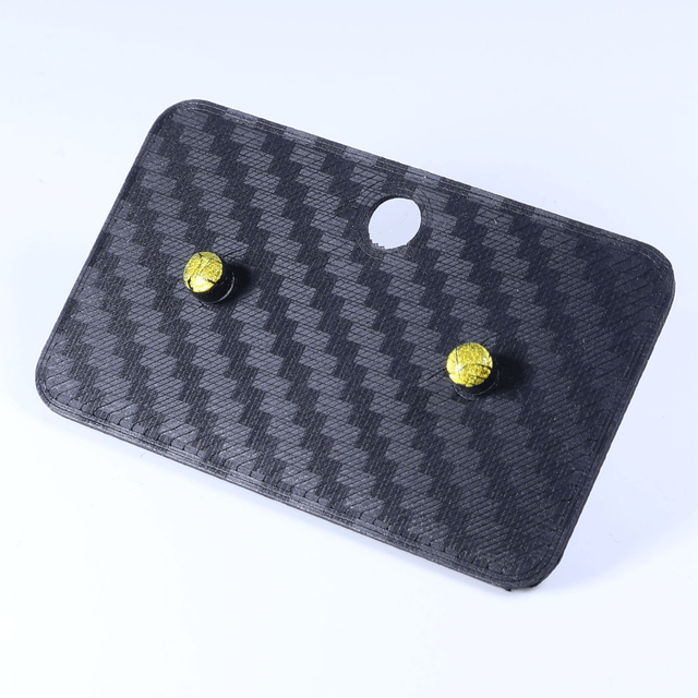 Hypoallergenic Small Vibrant Electric Cracked Yellow Black Polymer Clay Plastic Back Stud Earrings With Designer Carbon Fiber Jewellery Box