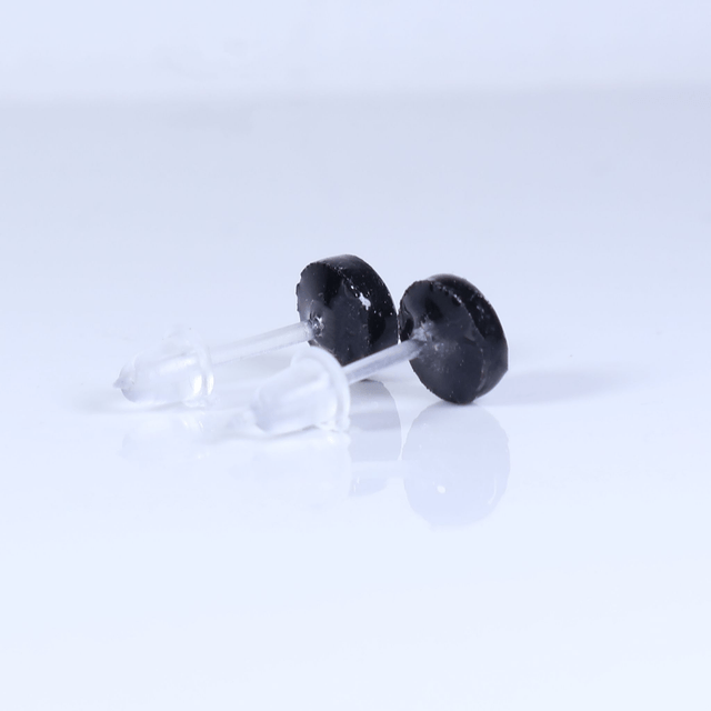 Hypoallergenic Vibrant Electric Cracked Lavender Purple Polymer Clay Plastic Back Stud Earrings With Designer Carbon Fiber Jewellery Box