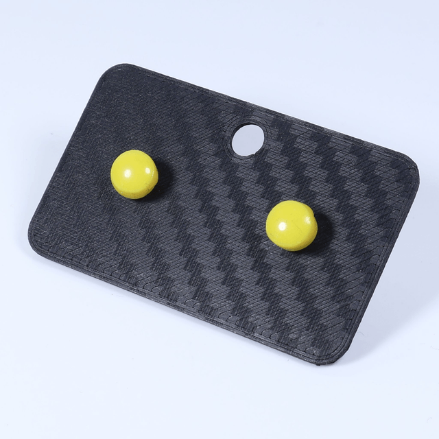 Hypoallergenic 6mm Medium Solid Yellow Round Cut Polymer Clay Plastic Back Stud Earrings With Designer Carbon Fiber Jewellery Box
