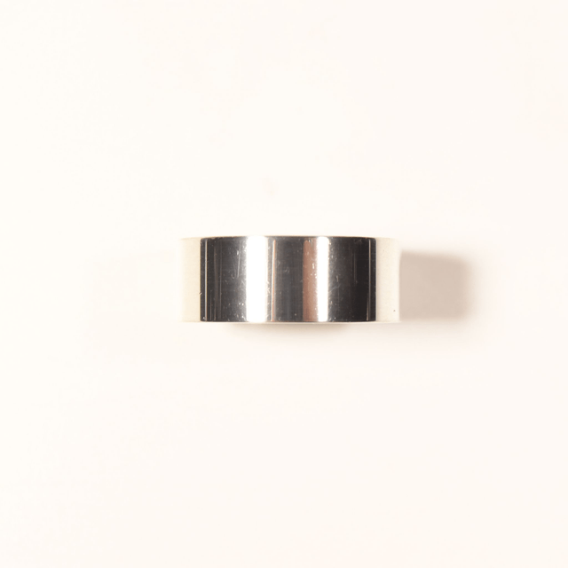 Simple Minimalist Flat Style Wedding Band Sterling Silver 925 8mm Width 1.6mm Medium Depth Design Ring Size T - 9 5/8