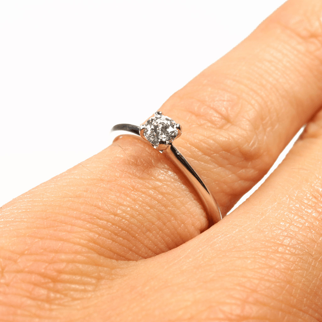 Platinum 950 IGI Certified 0.30ct Round Brilliant Natural Diamond H/SI1 Ex/Ex/Ex Engagement Wedding Solitare Tapered Ring Size N - 6 1/2