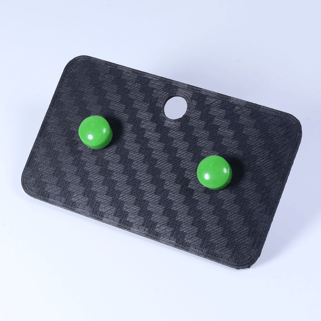 Hypoallergenic 6mm Medium Solid Green Round Cut Polymer Clay Plastic Back Stud Earrings With Designer Carbon Fiber Jewellery Box