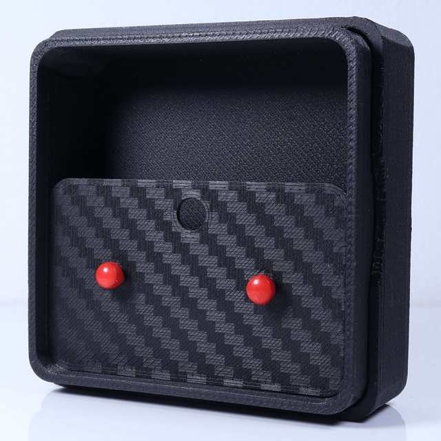 Hypoallergenic 3mm Small Solid Red Round Cut Polymer Clay Plastic Back Stud Earrings With Designer Carbon Fiber Jewellery Box