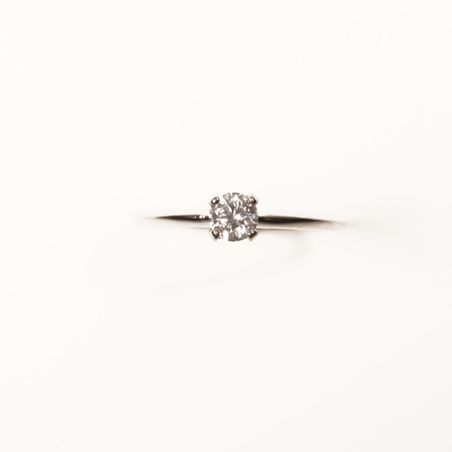 Platinum 950 IGI Certified 0.30ct Round Brilliant Natural Diamond H/SI1 Ex/Ex/Ex Engagement Wedding Solitare Tapered Ring Size N - 6 1/2