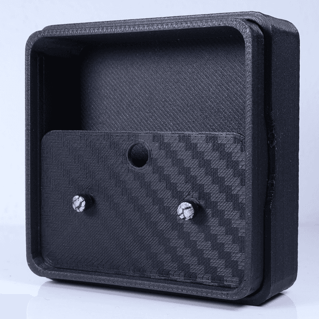 Hypoallergenic Small Electric Cracked Lavender Purple Black Polymer Clay Plastic Back Stud Earrings With Designer Carbon Fiber Jewellery Box