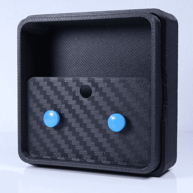 Hypoallergenic 6mm Medium Solid Blue Round Cut Polymer Clay Plastic Back Stud Earrings With Designer Carbon Fiber Jewellery Box