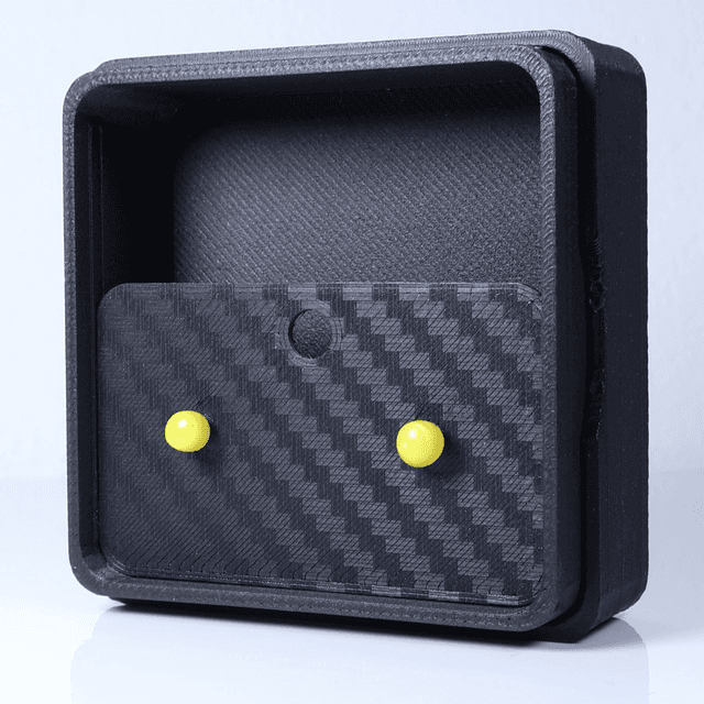 Hypoallergenic 3mm Small Solid Yellow Round Cut Polymer Clay Plastic Back Stud Earrings With Designer Carbon Fiber Jewellery Box