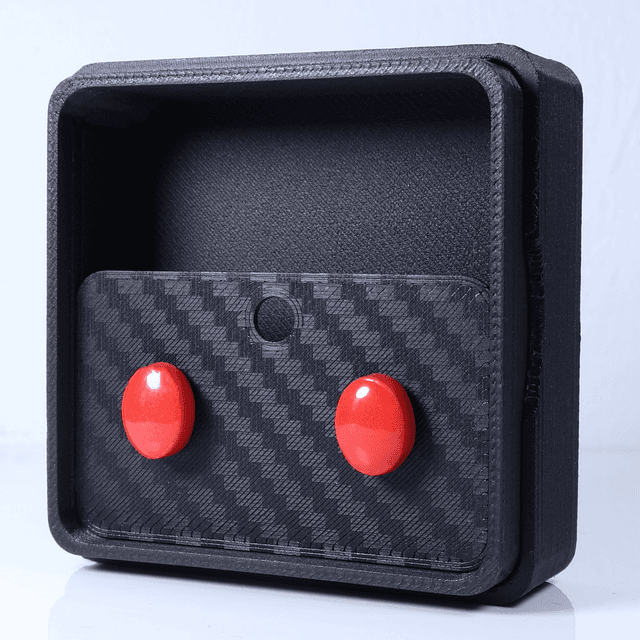 Hypoallergenic Solid Strawberry Red Oval Cut Polymer Clay Plastic Back Stud Earrings With Designer Carbon Fiber Jewellery Box