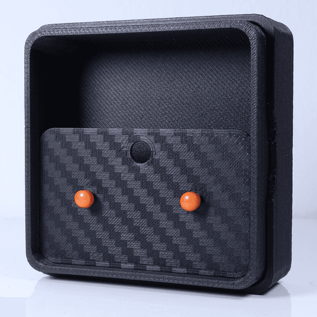 Hypoallergenic 3mm Small Solid Blue Round Cut Polymer Clay Plastic Back Stud Earrings With Designer Carbon Fiber Jewellery Box (1)