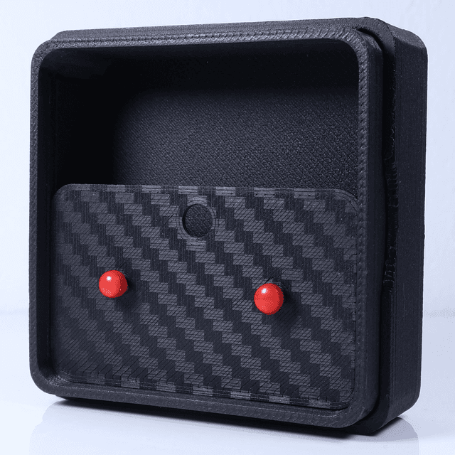 Hypoallergenic 3mm Small Solid Red Round Cut Polymer Clay Plastic Back Stud Earrings With Designer Carbon Fiber Jewellery Box